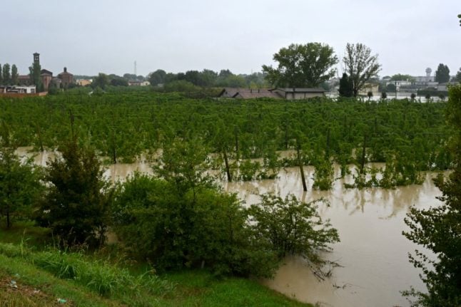 A picture shows a flooded field in Cotignola as the north of Italy is hit by the tail end of Storm Boris on September 19th 2024