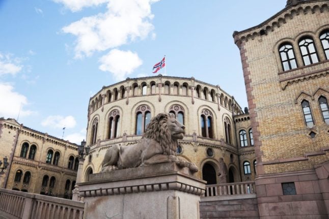 Pictured is a view of Norway's parliament.