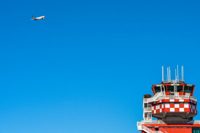 File photo of an airplane taking off from Rome's Fiumicino airport