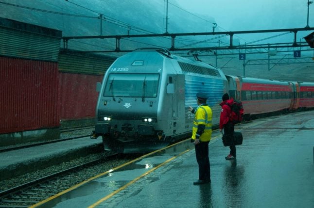 Pictured is a train in Norway.