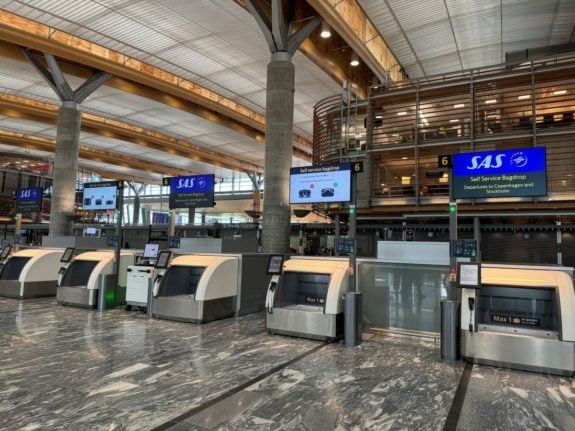 Pictured is the new bag drop at Oslo Airport.