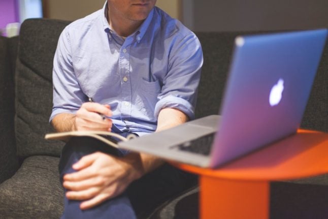 A person in a coworking space.