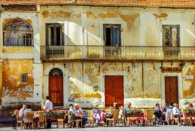 View of the main square in Ravello, on Italy's Amalfi coast.