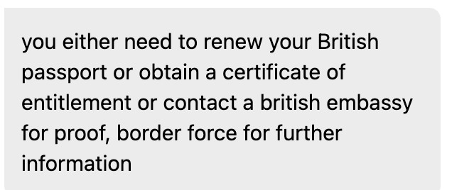 Screenshot of a chat with a Home Office adviser.