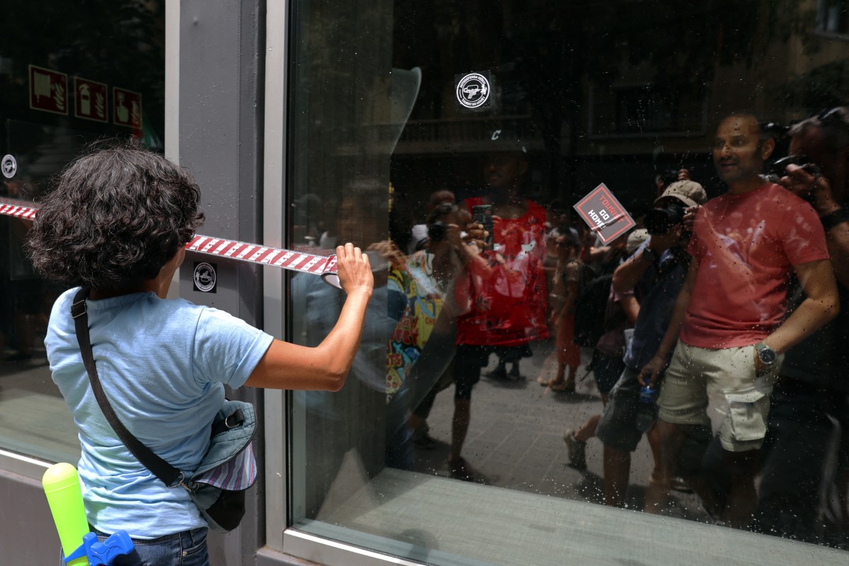 Overtourism-Demonstranten in Barcelona