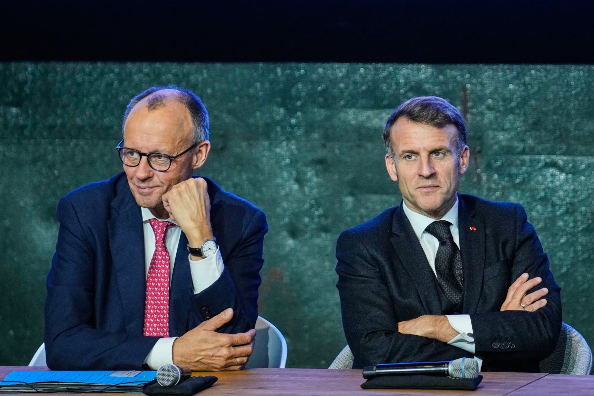 France's President Emmanuel Macron and Germany's Chancellor Friedrich Merz pictured at the summit on Europe's technological sovereignty, on November 18, 2025 at the EUREF Campus in Berlin.