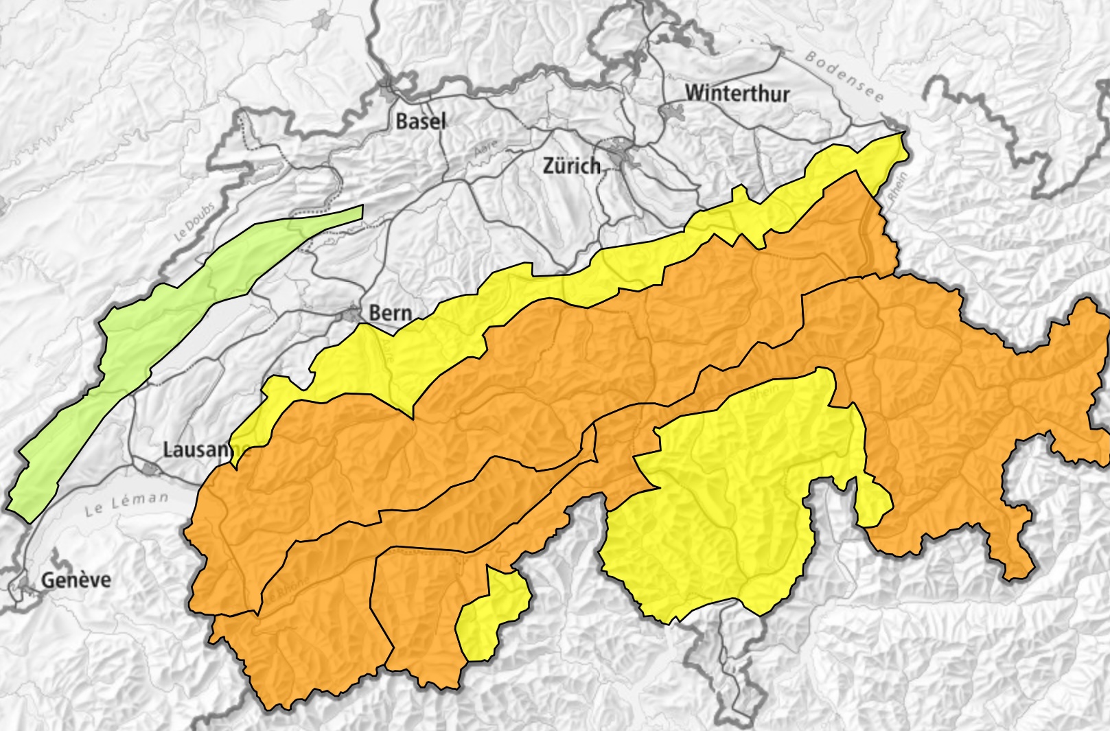 Avalanche risk map