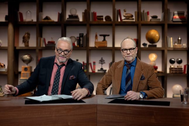 fredrik lindström and kristian luuk, presenters of på spåret.