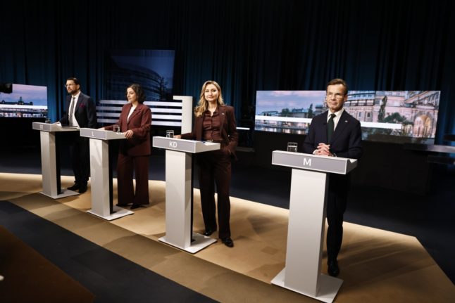 Jimmie Åkesson, Simona Mohamsson, Ebba Busch and Ulf Kristersson.
