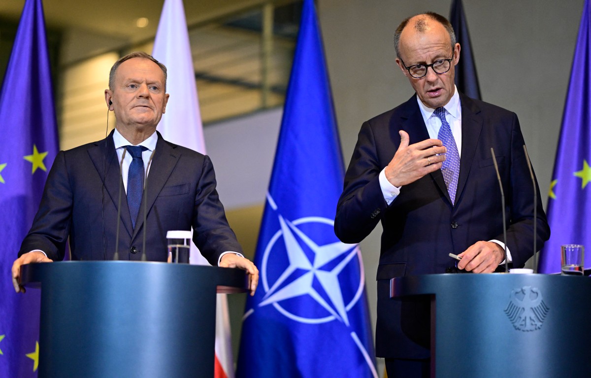 Merz and Polish President Donal Tusk address Berlin.