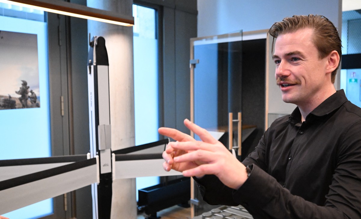 Senior Vice President at German tech defence start-up Stark Josef Kranawetvogl is pictured during an AFP interview o