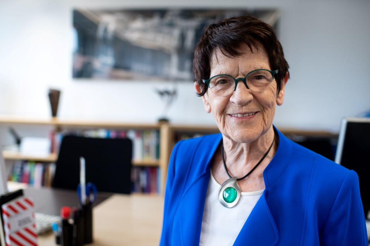 Rita Süssmuth (CDU), former President of the Bundestag, stands in her office in the German Bundestag.