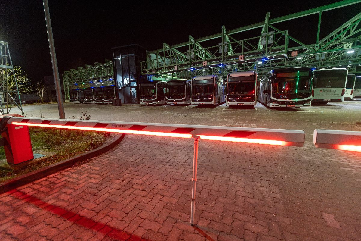 Buses stand in a VHH depot in Schleswig-Holstein on January 31st.