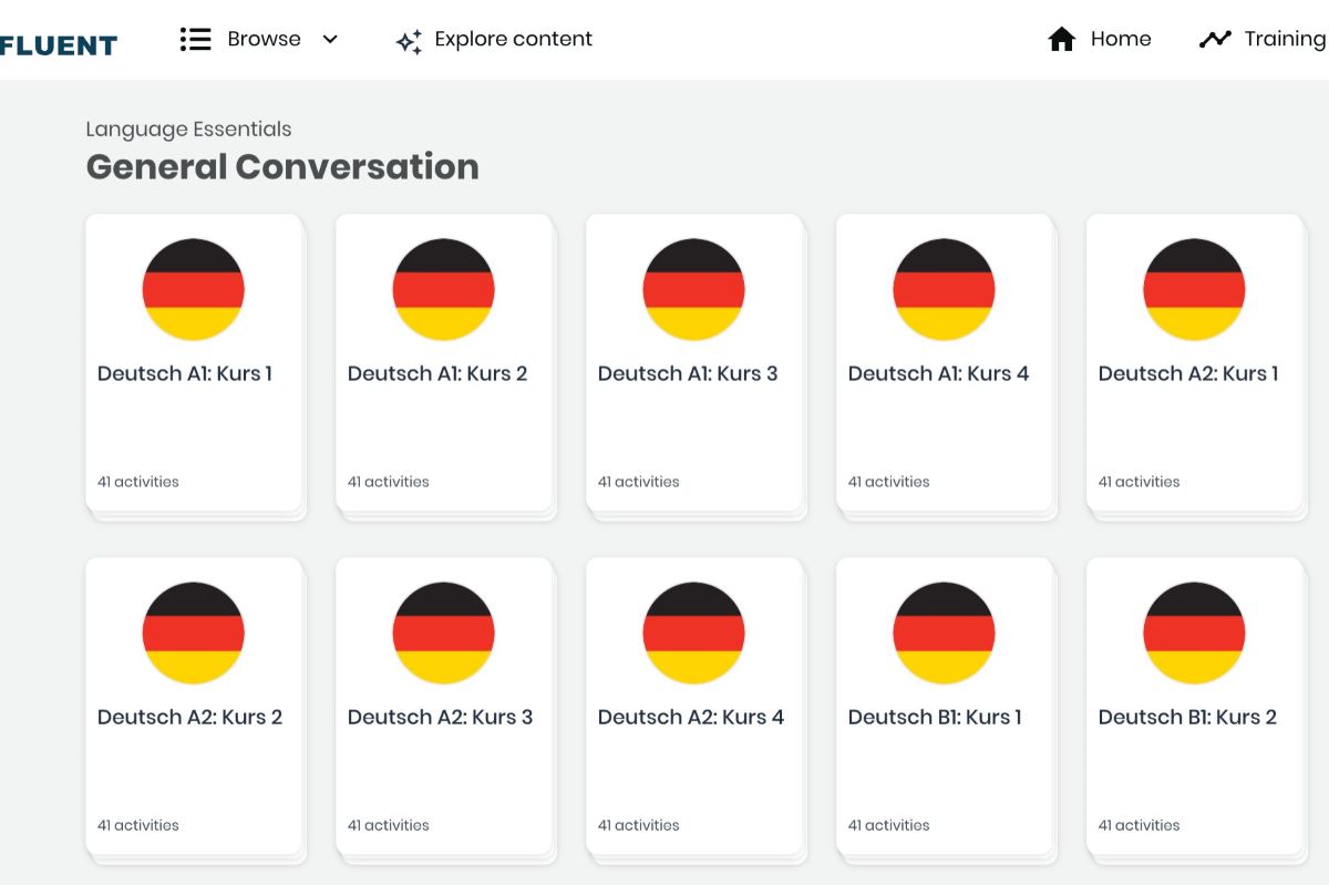 Social Bee German Course menu