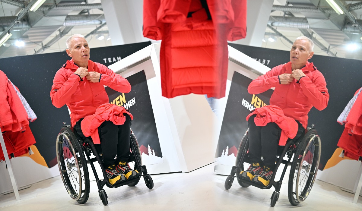 Andrea Eskau, German para-athlete, during the outfitting of the athletes of Team Germany Paralympics. 
