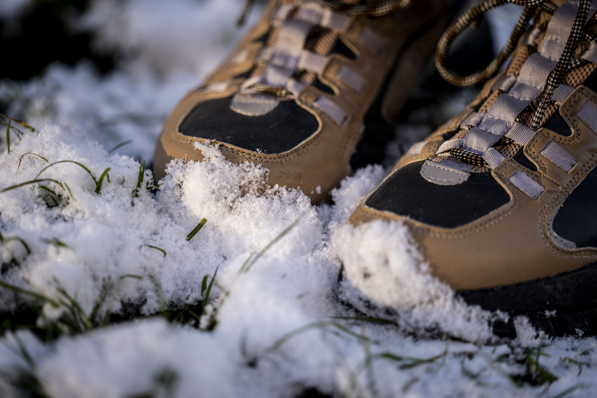 winter boots in snow