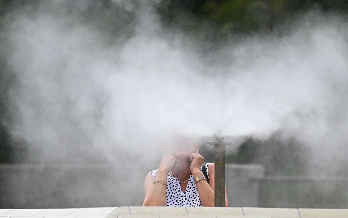 A woman bathes in a brine pool at a resort in Bad Kreuznach. 