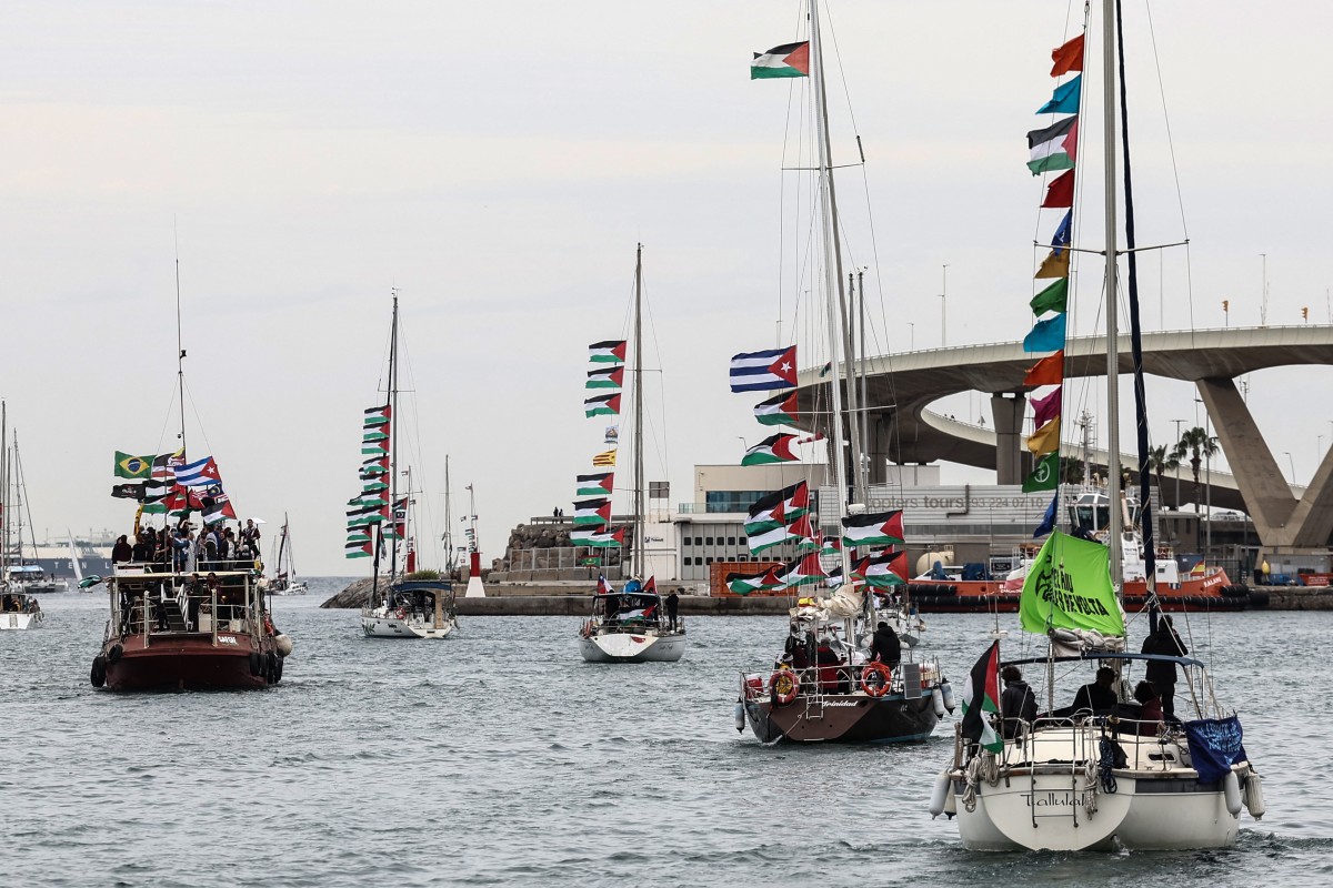 The most recent humanitarian flotilla bound for the Gaza Strip left from Barcelona's Port Vell