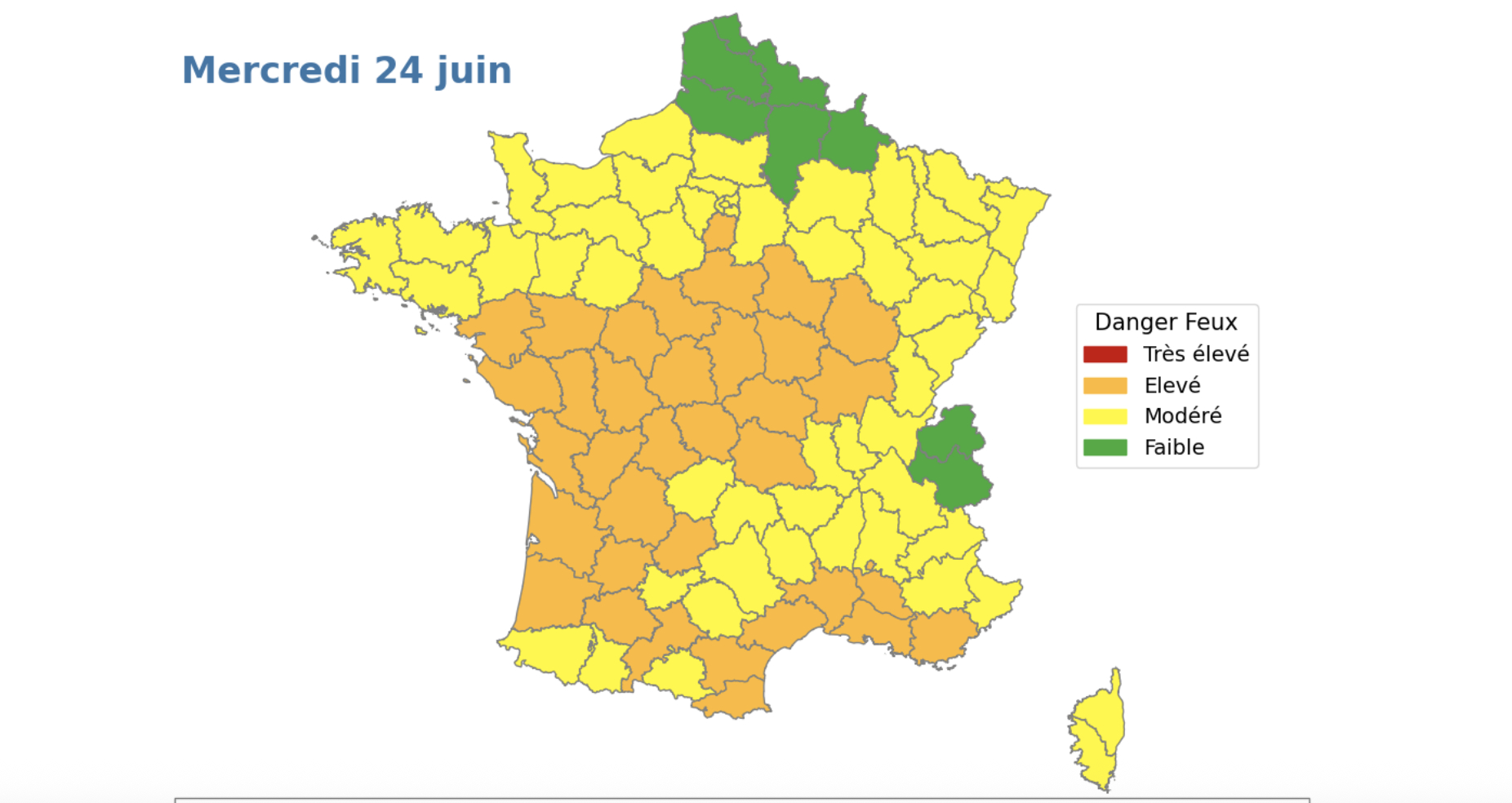 Meteo France alert for fires