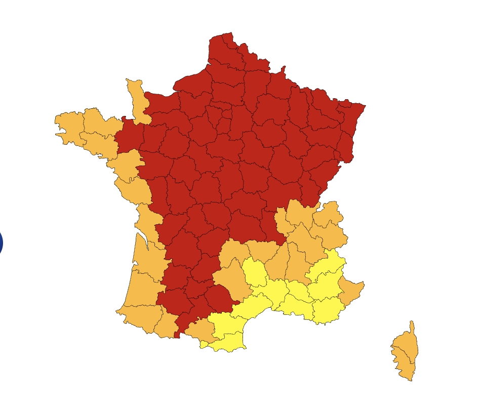 Friday predictions from meteo France
