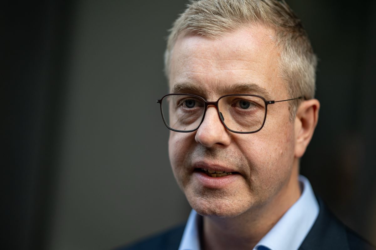 Stefan Evers (CDU), Berlin's Senator for Finance, issues a statement following the regular meeting of district chairpersons at the CDU state headquarters.
