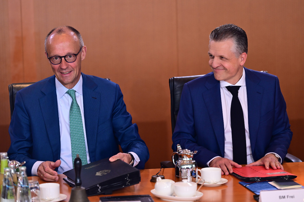 German Chancellor Friedrich Merz (CDU) with Torsten Frei (CDU)