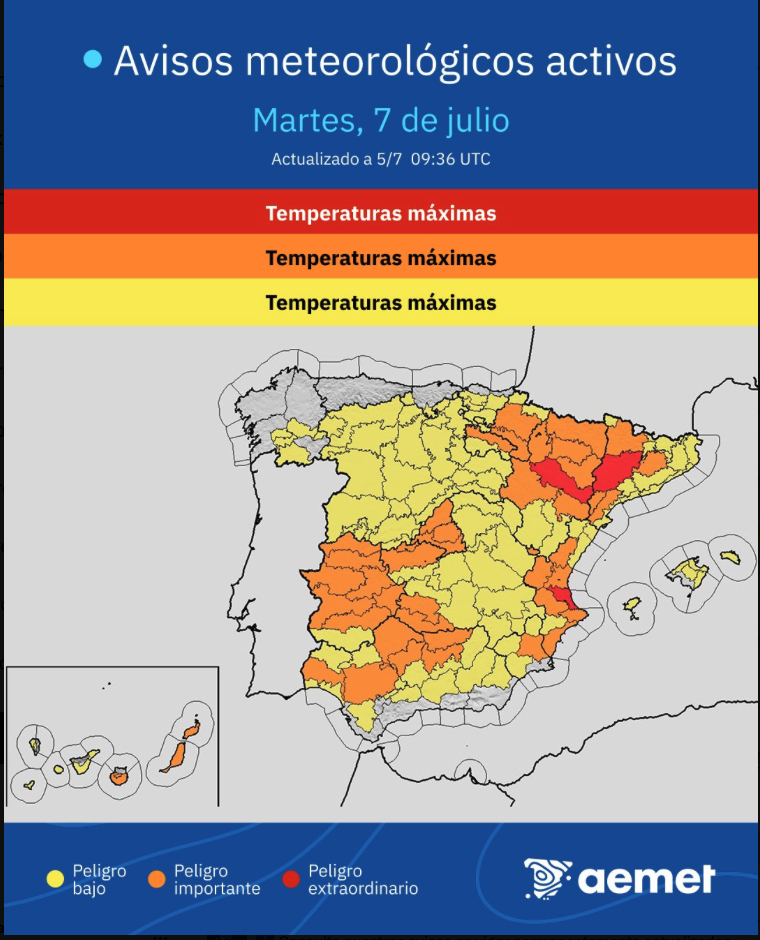 Spain heat map