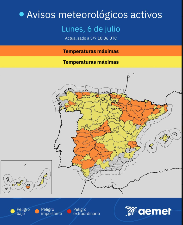 Spain weather alert map