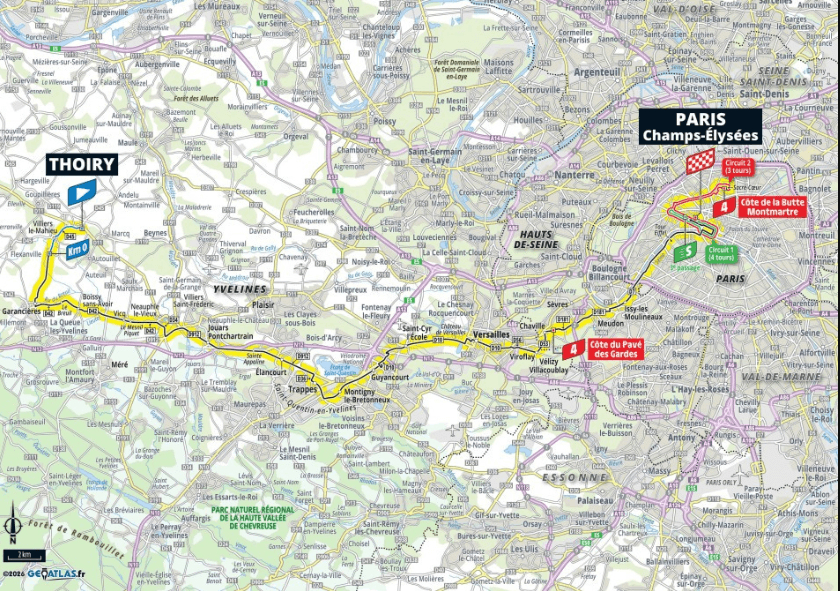The final stage of the 2026 Tour de France map