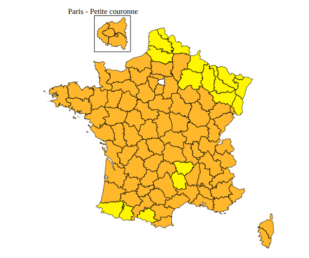 Extreme heat weather warnings on Thursday August 13. - almost the whole country is orange