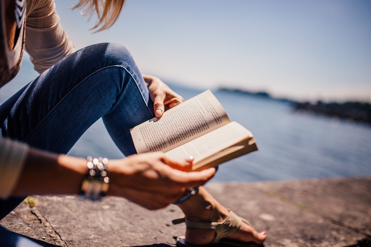 A person reads 