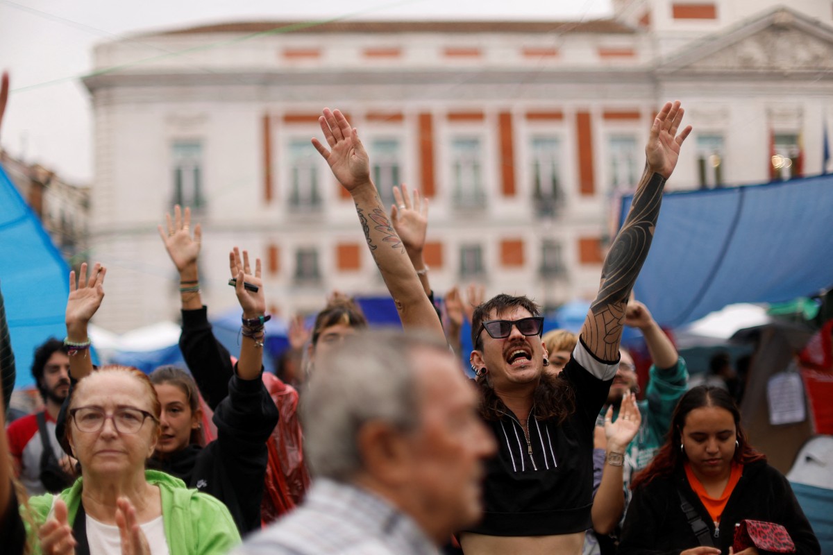 Housing protesters in Madrid