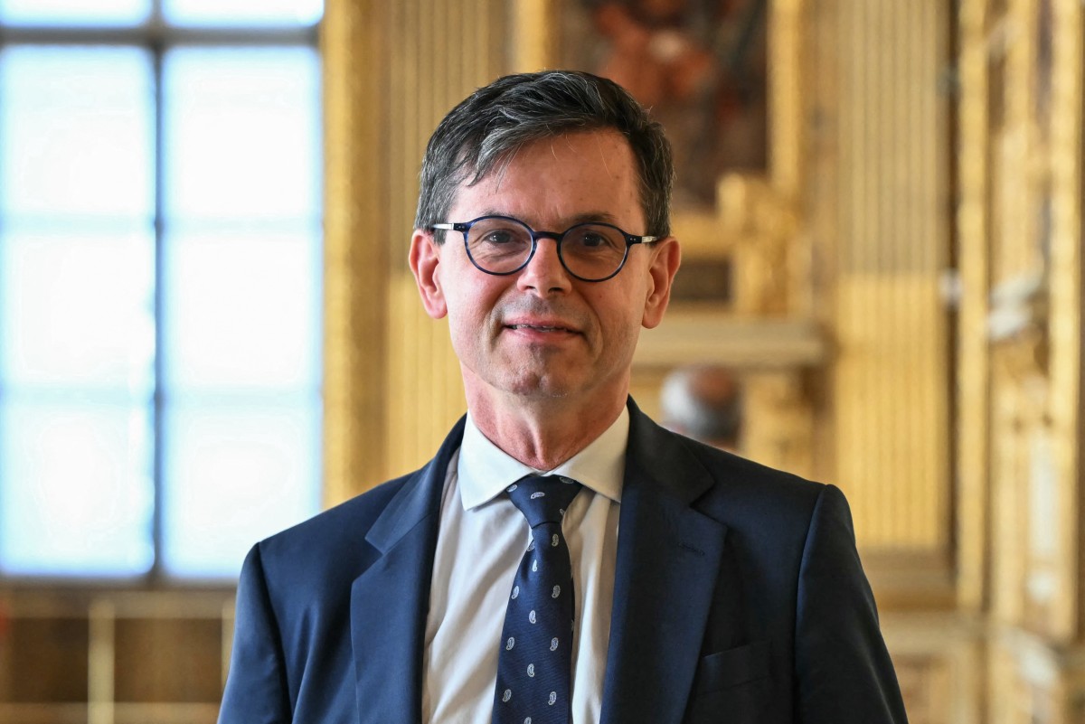 Louvre's President Christophe Leribault poses during the reopening to the public of the Apollo Gallery