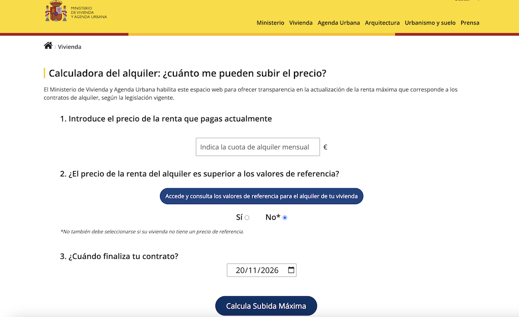 Spanish government website. 